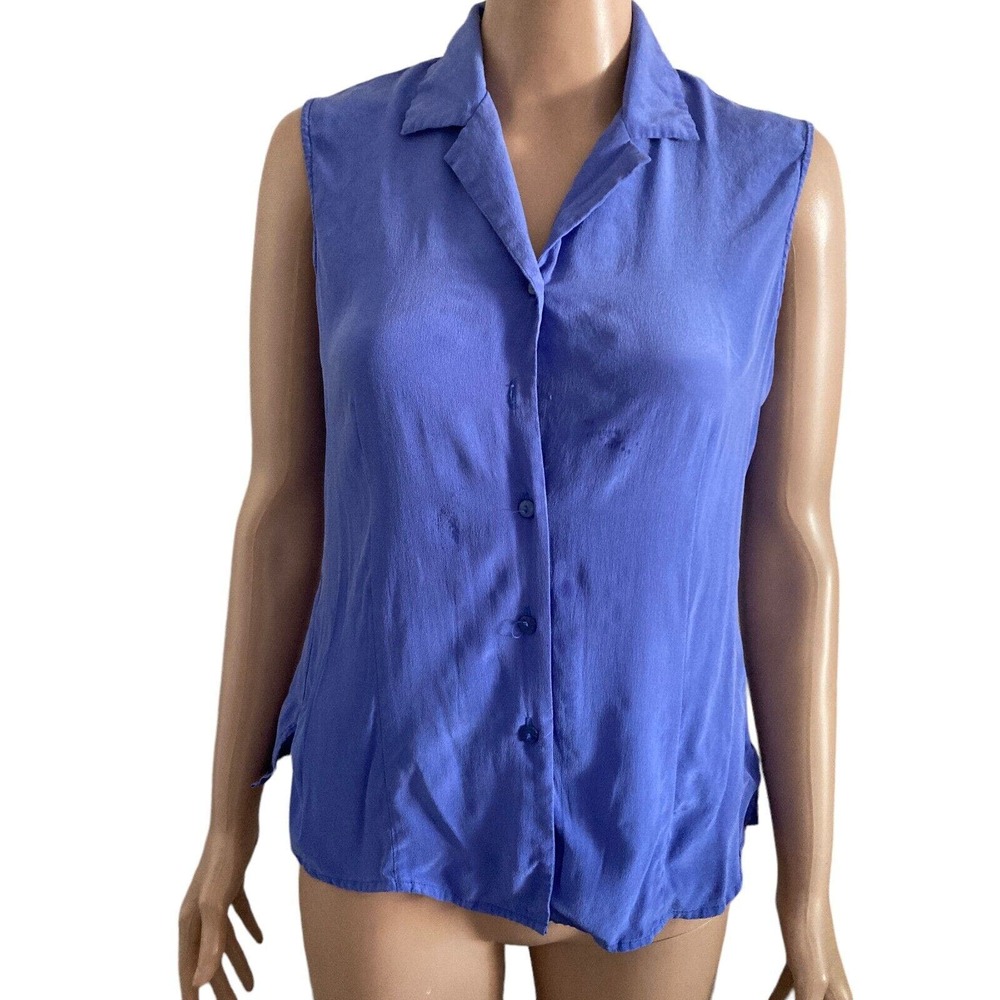 Premiere Collection Blouse Womens Medium Silk Purple Lightweight